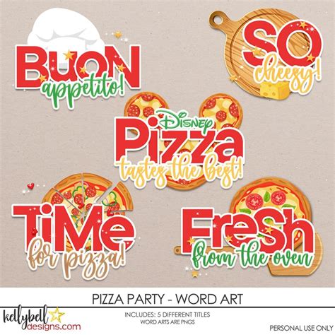 Pizza Party Word Art - Kellybell Designs