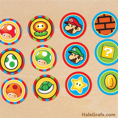 FREE Printable Super Mario Bros. Cupcake Toppers