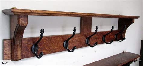 Oak Coat Rack & Shelf | Coat rack shelf, Wall mounted coat rack, Shelves