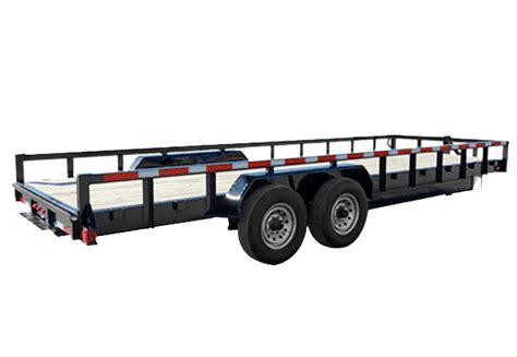 14k lb GVWR Bumper Pull Lowboy Equipment Trailer With Rails - Texas Pride