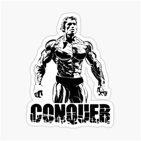 "Conquer Arnold Schwarzenegger Gym" Sticker for Sale by VectorDesigner ...