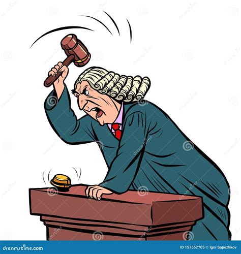 The Judge in the Robe Pronounces Sentence in the Courtroom Stock Vector ...