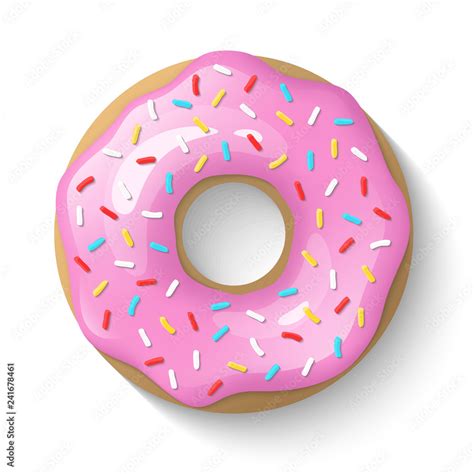 Donut isolated on a white background. Cute, colorful and glossy donuts ...