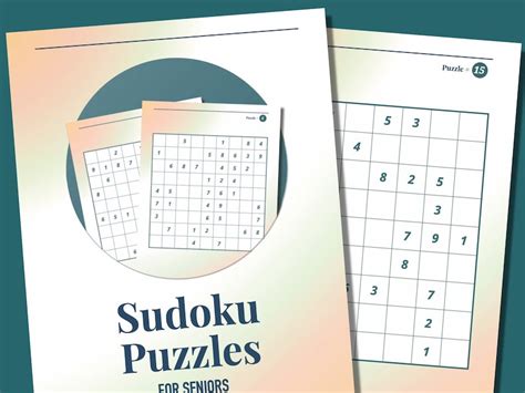 50 Large Font Sudoku Puzzles for Seniors / Senior Citizen Activities / Games for Elderly / Brain ...