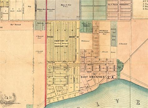 Old map of Davenport Iowa United States 1857 - OLD MAPS AND VINTAGE PRINTS