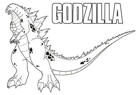 Giant Godzilla Coloring Page - Free Printable Coloring Pages for Kids