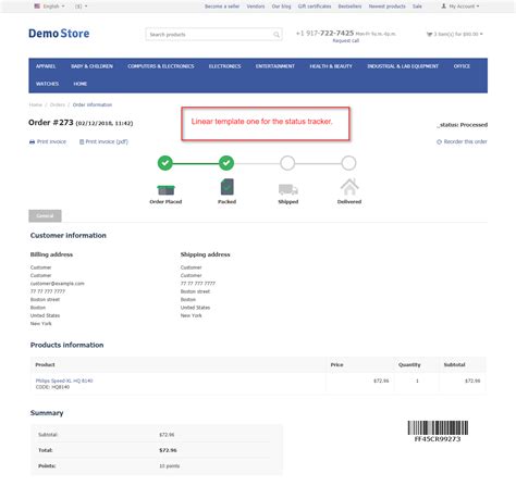 CS-Cart Order Status Tracker | Graphical Order Status Representation