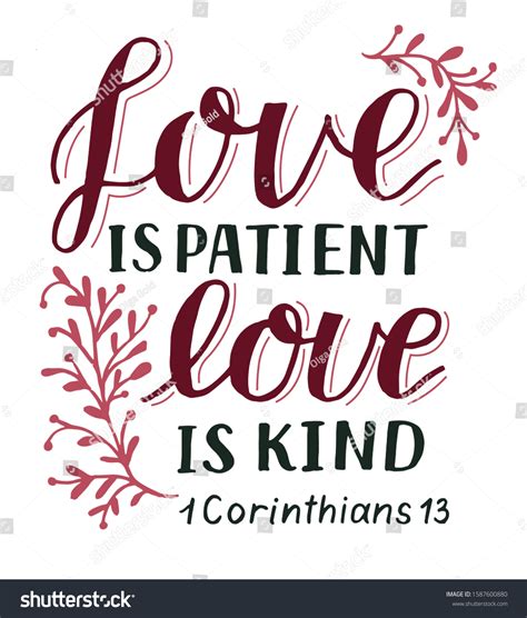 Hand Lettering Bible Verse Love Patient 스톡 벡터(로열티 프리) 1587600880 | Shutterstock