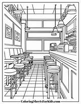 Restaurant Coloring Pages Free Downloads  Sheets For Kids sketch template