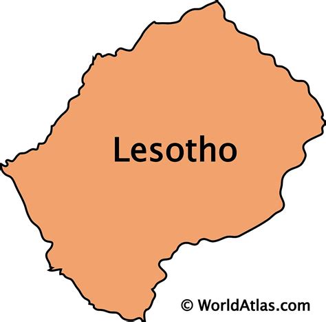 Lesotho Map Outline