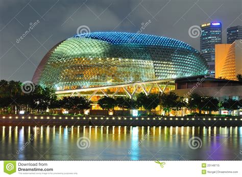 Esplanade Theatres at Night Editorial Image - Image of office, colorful ...