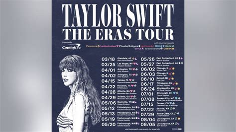 Taylor Swift 2023 International Tour Dates - Image to u