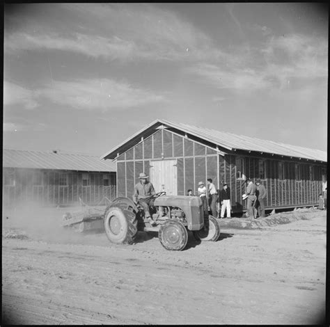 File:Parker, Arizona. An evacuee smooths street with grading equipment at the relocation center ...