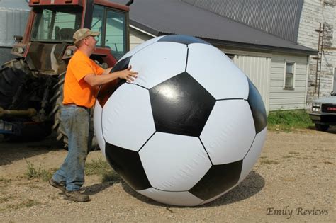 GoFloats Giant Inflatable Soccerball - 6 Feel Tall & So Much Fun {Review} | Emily Reviews