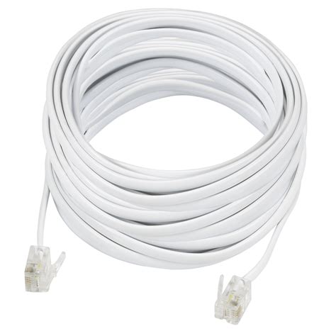 Onn Landline Telephone Line Cord, 50 feet, White - Walmart.com