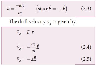 Drift velocity - Current Electricity