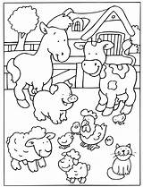 Fazenda Animais Colorare Fattoria Animali Bambini Muitos Fazendeiro  sketch template