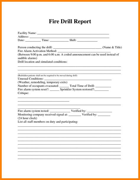 Emergency Drill Report Template – Documents.thegreenerleithsocial.org