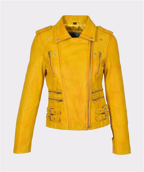 Yellow Motorcycle Jacket - Jackets