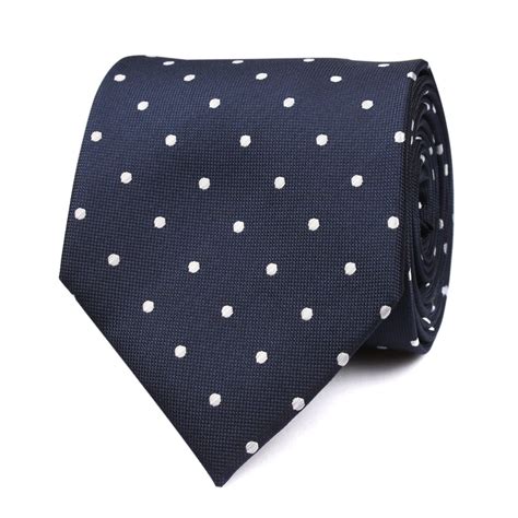 Navy Blue with White Polka Dots Tie | Wedding Ties Men Australia | OTAA