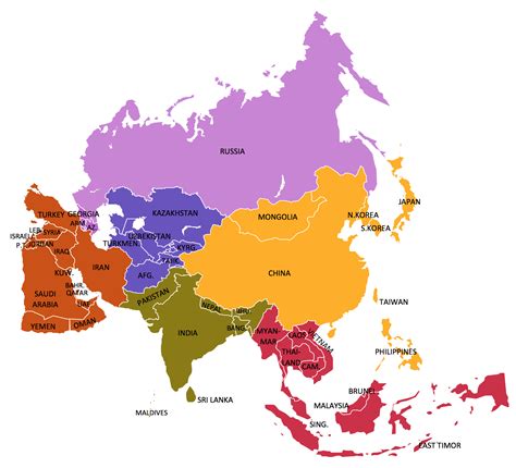 What Are 2 Countries In Asia | Map of Atlantic Ocean Area