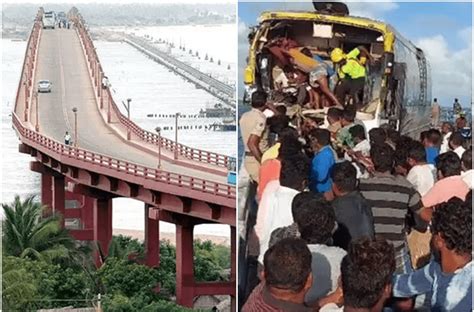 Pamban Road Bridge 2 buses Accident 5 passengers injured | Tamil Nadu News