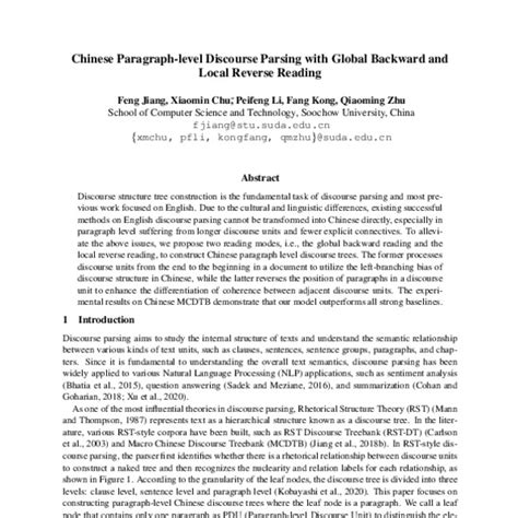 Chinese Paragraph-level Discourse Parsing with Global Backward and Local Reverse Reading - ACL ...