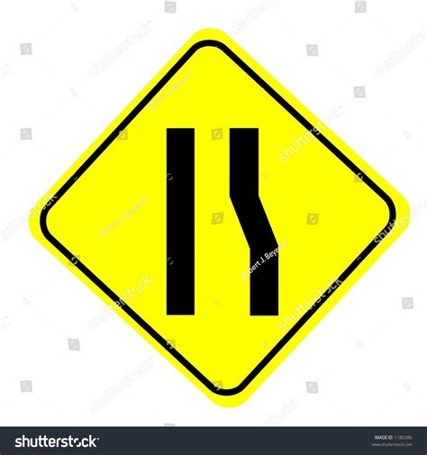 Yellow Diamond Merge Right Traffic Sign Isolated On A White Background ...