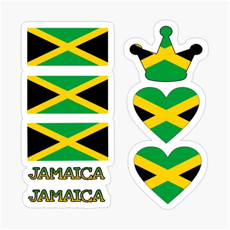 Jamaica. Jamaica Stickers. Jamaican Sticker Sheet. Jamaica Flag Stickers Pack. by GraceTee ...