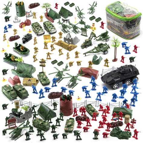 JaxoJoy 200-Piece Army Men Military Set - Cool Mini Action Figure Play ...