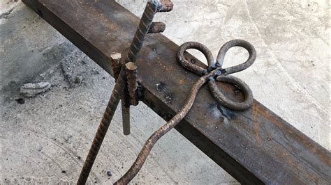 Simple iron rod bending, iron bar bending art || welding creative ideas ...