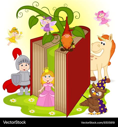 Book with characters from fairy tales Royalty Free Vector