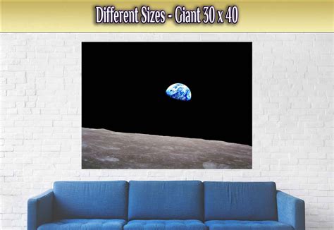 Earthrise Poster Famous Photo Print From 1968 Shot From the - Etsy