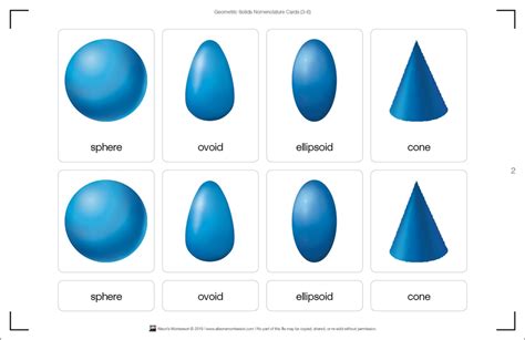 Montessori Materials: Geometric Solids Nomenclature Cards 3-6 Printed