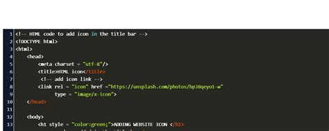 How to Add Logo in Title Bar in Html W3schools