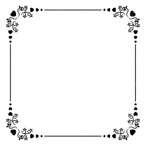 Simple Border Design Black Vector, Simple Border Design, Easy Border ...