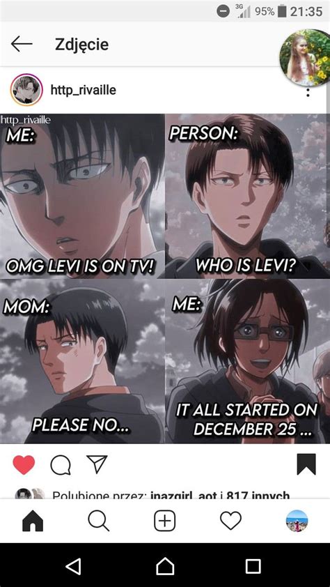 Levi aot meme | Attack on titan funny, Funny anime pics, Anime funny