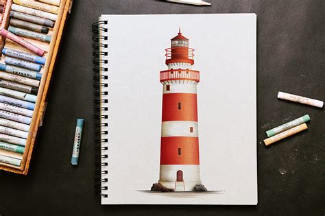 How to Draw a Lighthouse - An Easy Lighthouse Drawing