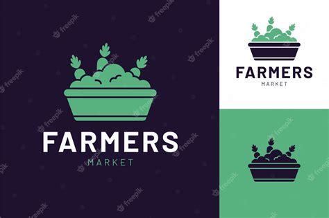 Premium Vector | Flat design farmers market logo