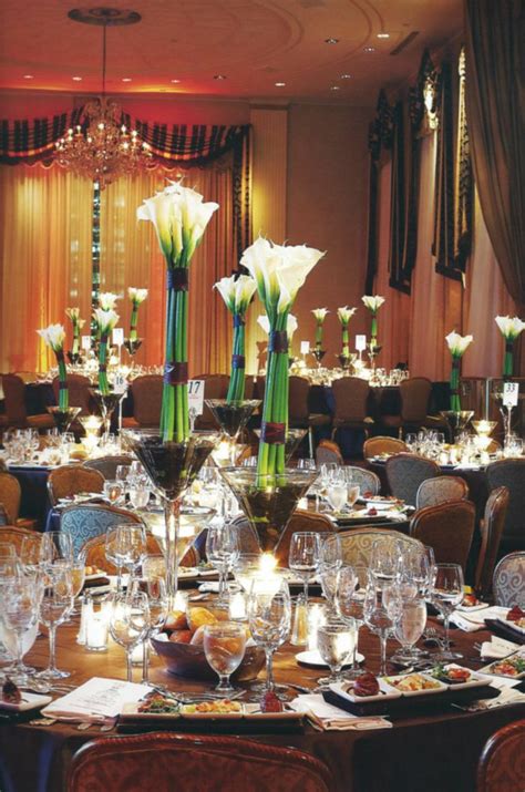 Gala Centerpiece-tall design option | Gala centerpieces, Gala ideas, Table settings