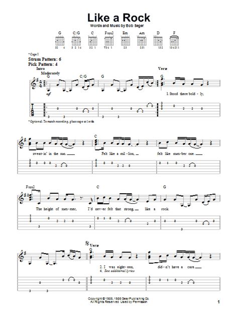 Like A Rock | Sheet Music Direct