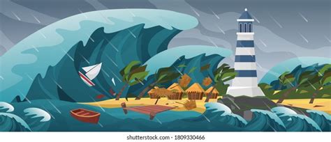 Tsunami Cartoon Royalty-Free Images, Stock Photos & Pictures | Shutterstock