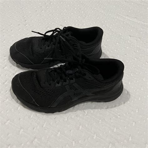 All Black ASICS running sneakers Women’s Size 9... - Depop