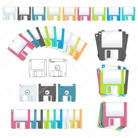 Collection diskettes. Vector design. Stock Vector Image by ...