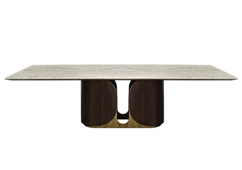 Modern Dining Table with Wood and Marble