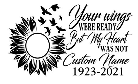 Personalized in Loving Memory RIP Sunflower Bird Vinyl Car - Etsy | Memorial decals, In loving ...