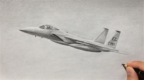 F-15 Fighter Plane Graphite Pencil Drawing - YouTube