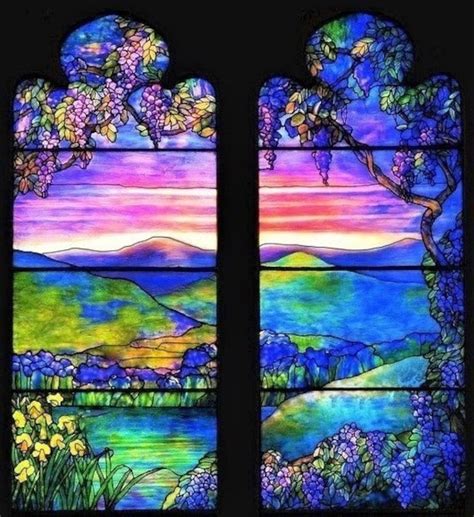 Tiffany Faux Stained Glass Window Cling Wisteria Suncatcher | Etsy