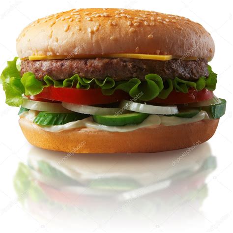 The big cheeseburger. A fast food. — Stock Photo © YagorKotov #5010320