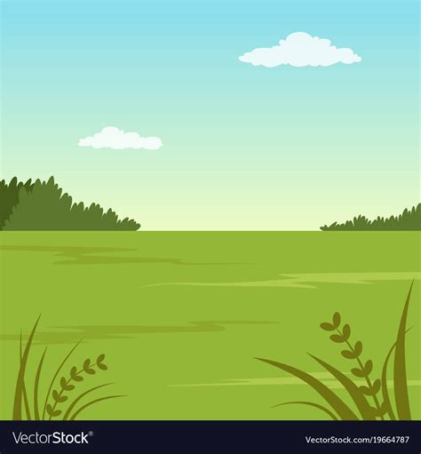 Green valley summer landscape nature background Vector Image